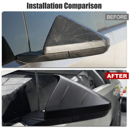Cybertruck Side Mirror Cover Futuristic Tactical Horn-Style Rearview Mirror Caps ABS Protective Overlay