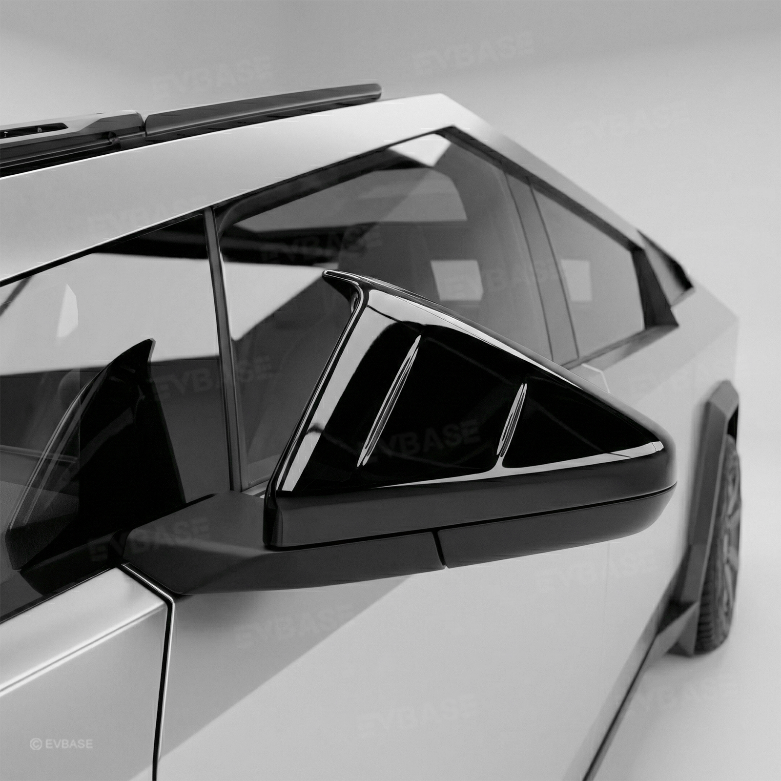 Cybertruck Side Mirror Cover Futuristic Tactical Horn-Style Rearview Mirror Caps ABS Protective Overlay