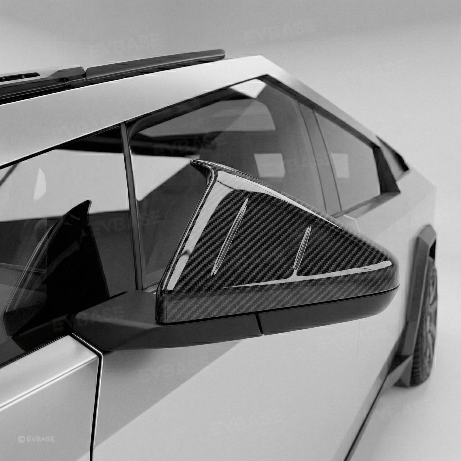 Cybertruck Side Mirror Cover Futuristic Tactical Horn-Style Rearview Mirror Caps ABS Protective Overlay