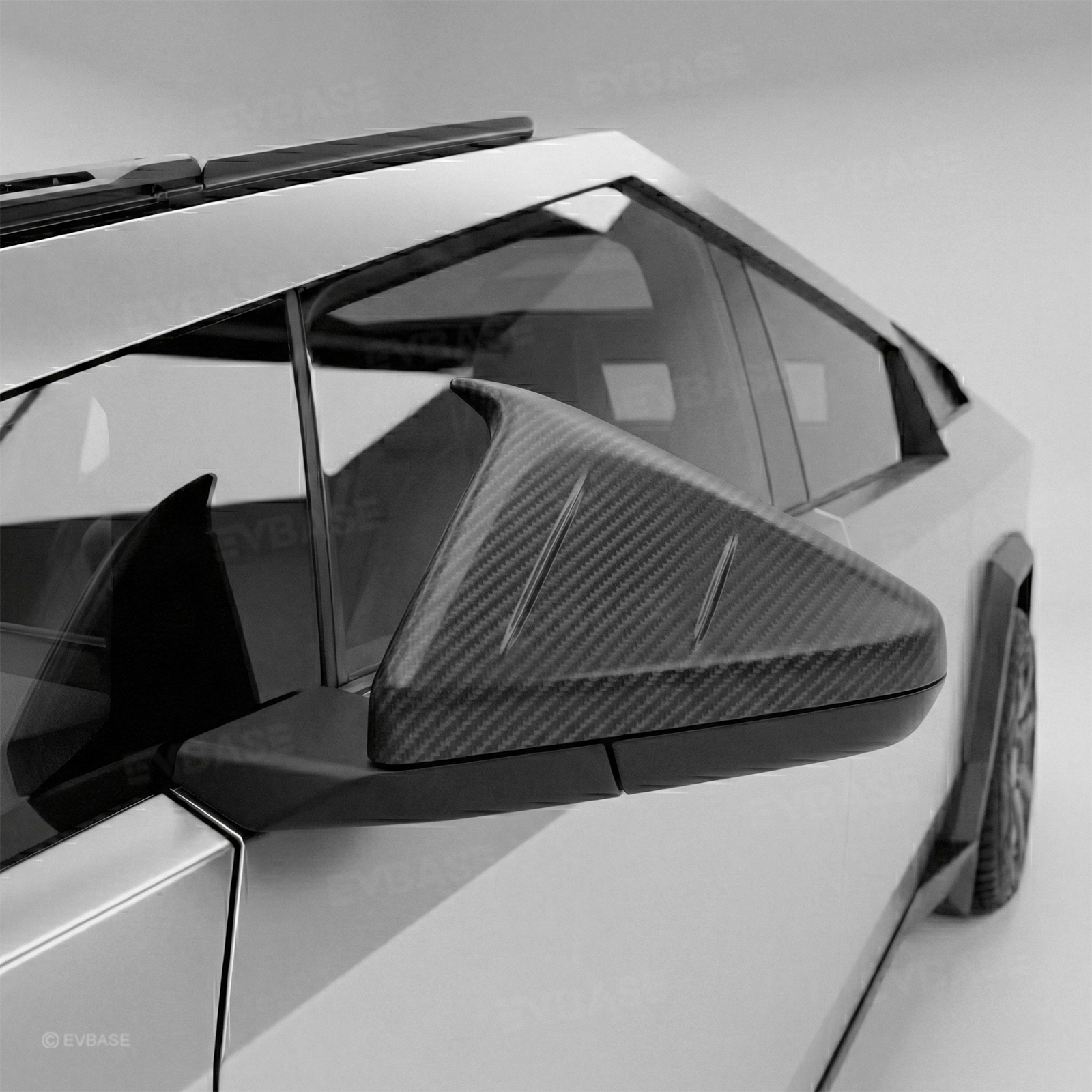 Cybertruck Side Mirror Cover Futuristic Tactical Horn-Style Rearview Mirror Caps ABS Protective Overlay