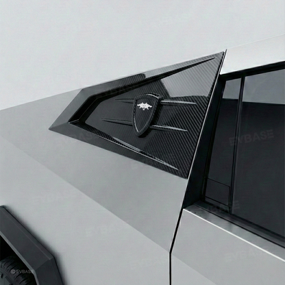 Cybertruck C-Pillar Louver Covers Rear Side Window Futuristic Tactical Overlay ABS Exterior Trim