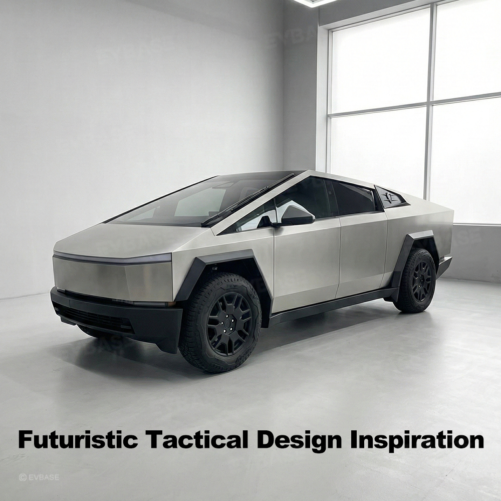 Cybertruck C-Pillar Louver Covers Rear Side Window Futuristic Tactical Overlay ABS Exterior Trim