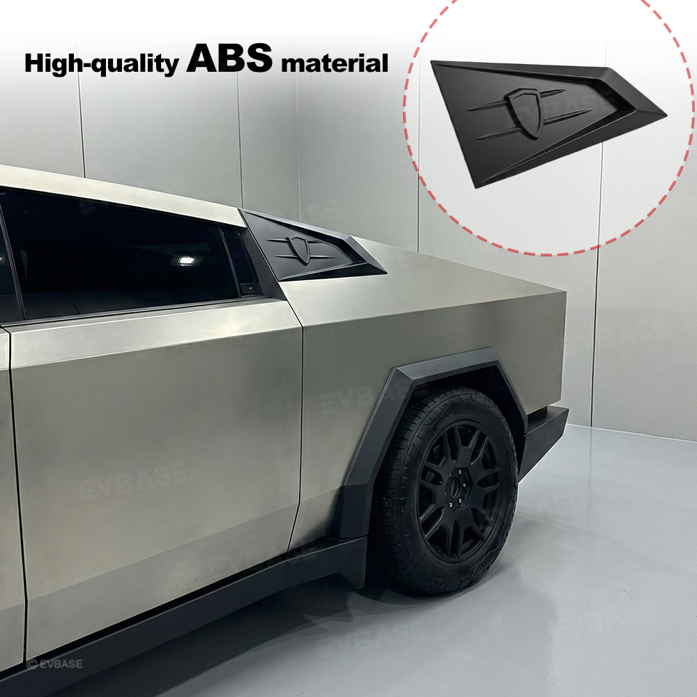 Cybertruck C-Pillar Louver Covers Rear Side Window Futuristic Tactical Overlay ABS Exterior Trim