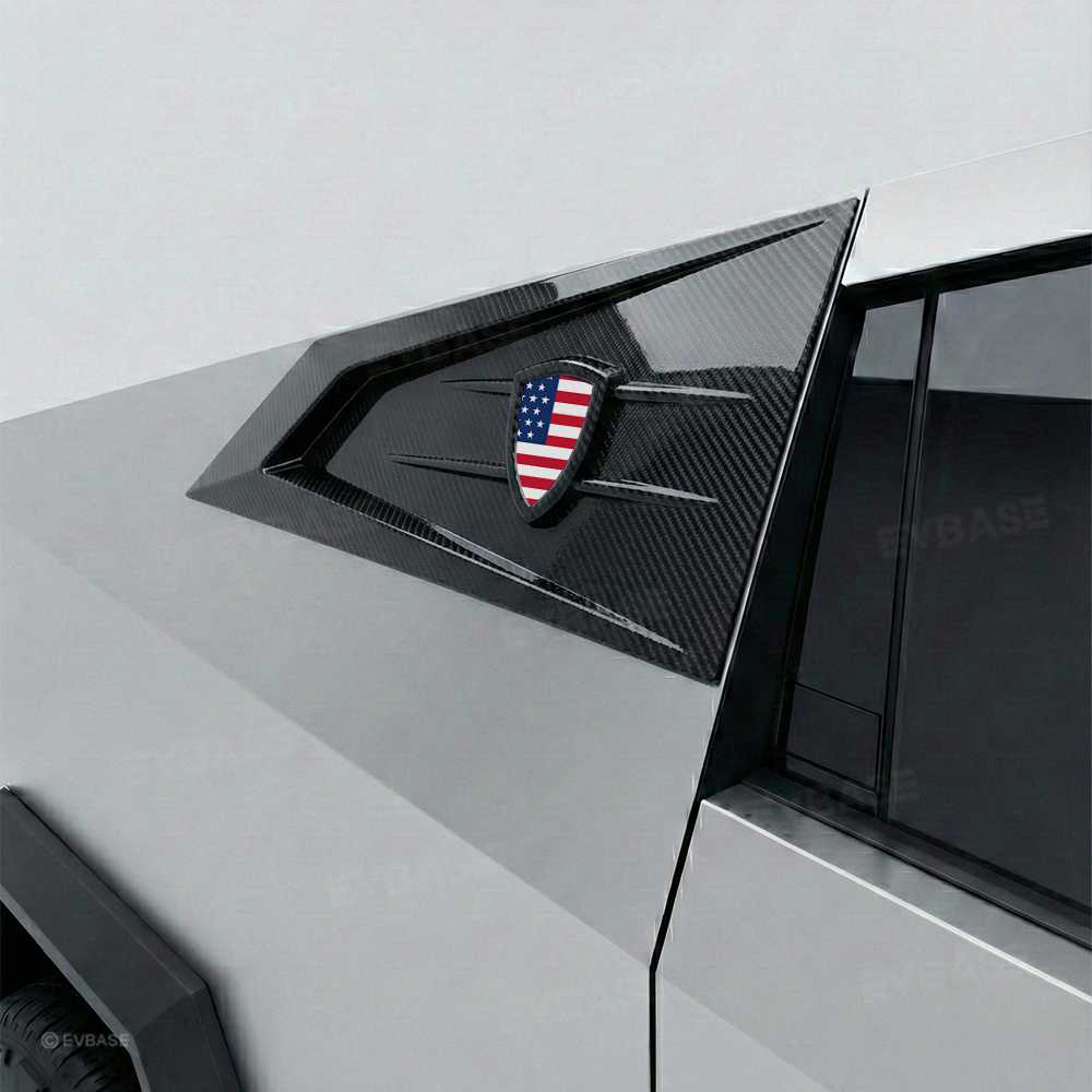 Cybertruck C-Pillar Louver Covers Rear Side Window Futuristic Tactical Overlay ABS Exterior Trim