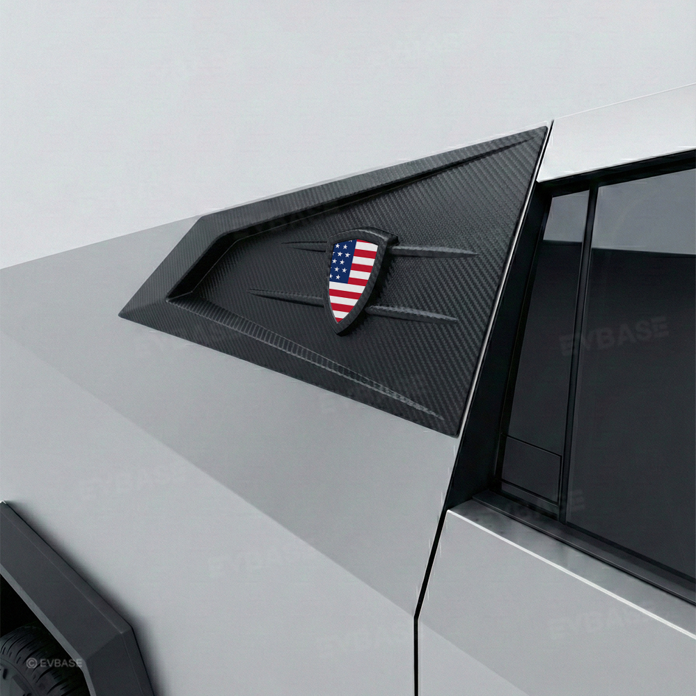 Cybertruck C-Pillar Louver Covers Rear Side Window Futuristic Tactical Overlay ABS Exterior Trim