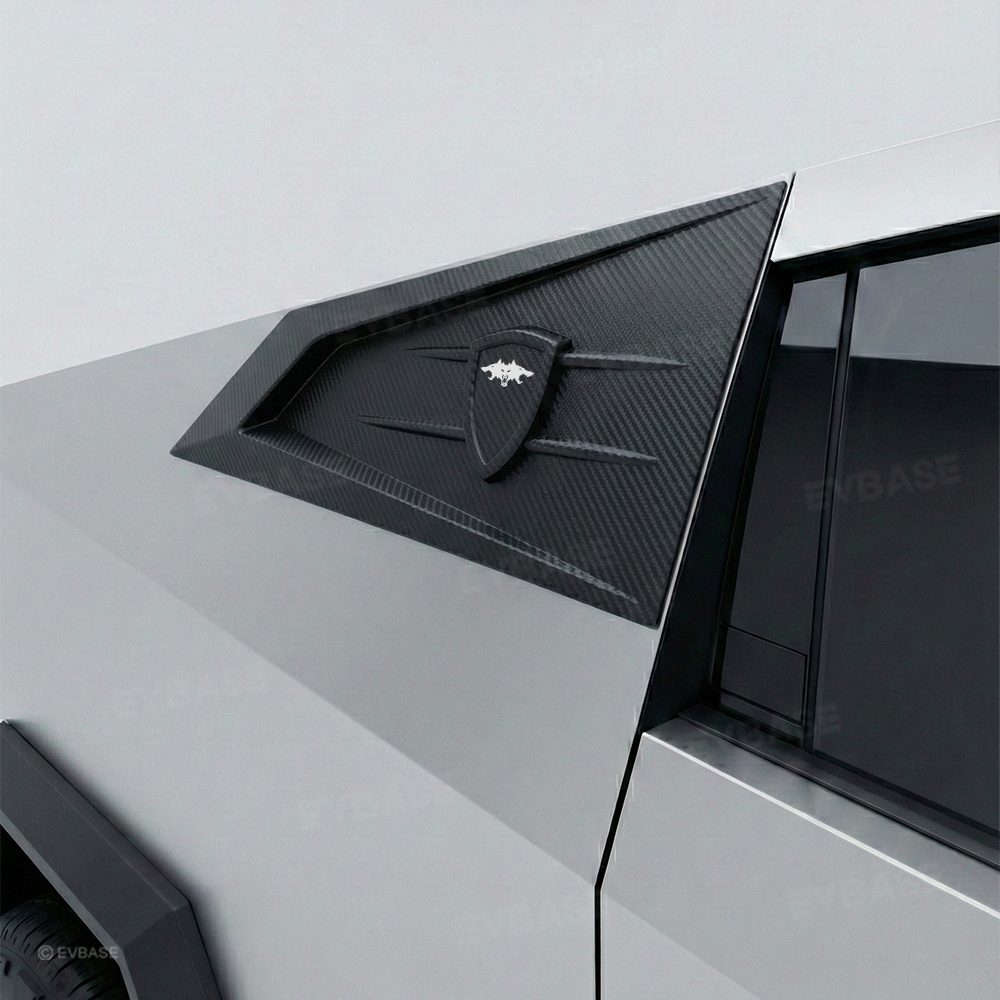 Cybertruck C-Pillar Louver Covers Rear Side Window Futuristic Tactical Overlay ABS Exterior Trim