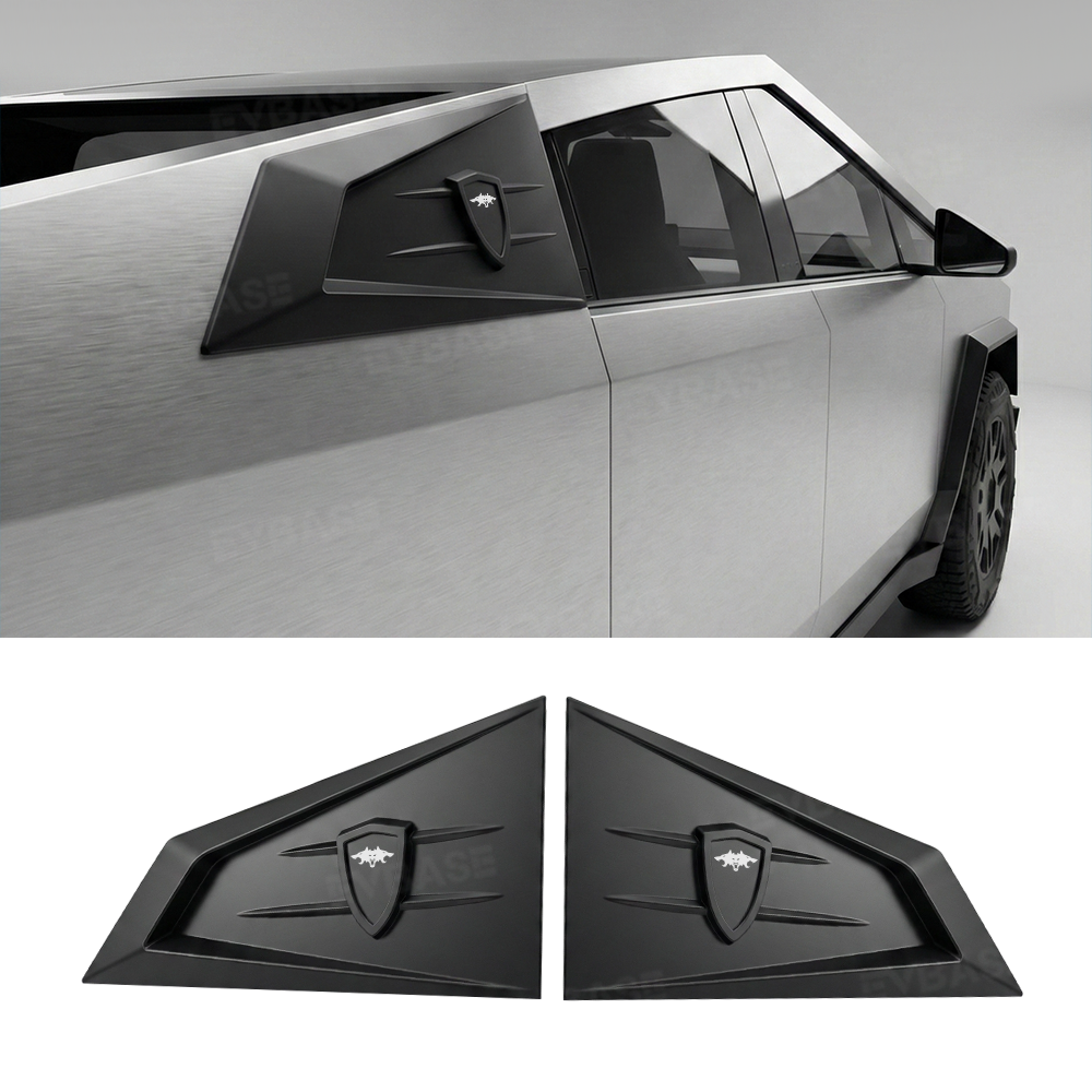 Cybertruck C-Pillar Louver Covers Rear Side Window Futuristic Tactical Overlay ABS Exterior Trim