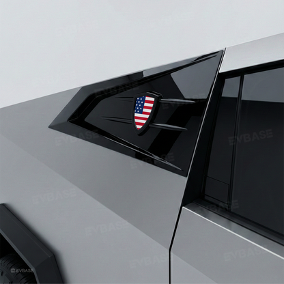 Cybertruck C-Pillar Louver Covers Rear Side Window Futuristic Tactical Overlay ABS Exterior Trim