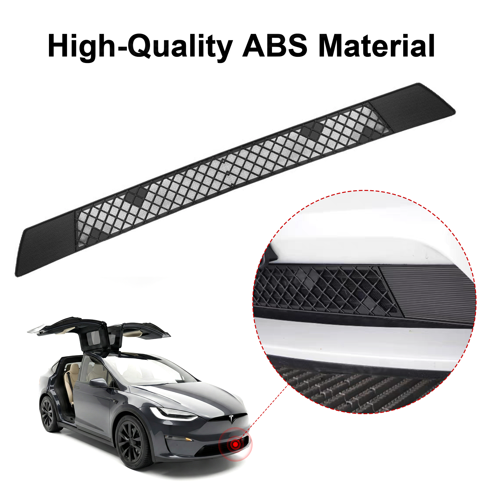 Model X Radiator Protective Mesh Grille Panel Guards Bug Mesh Insert for Tesla