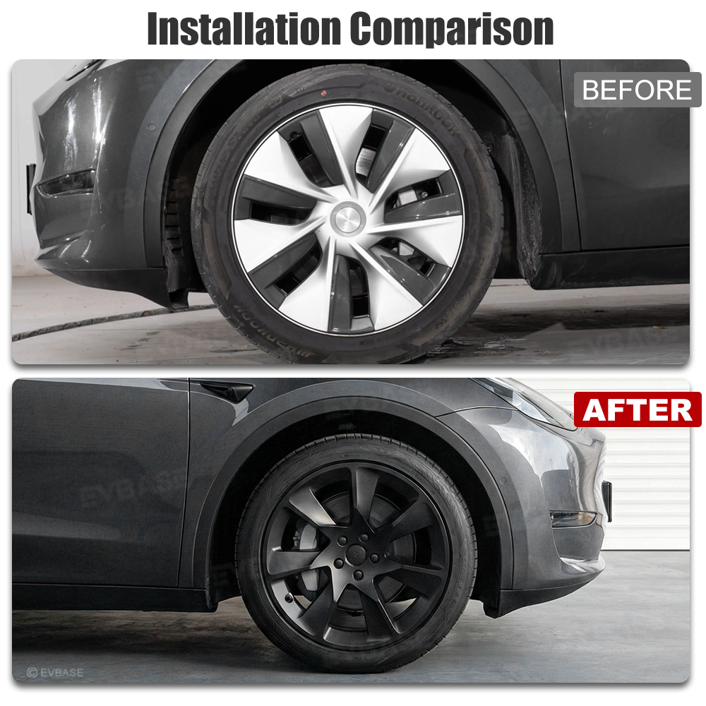 EVBASE Wheel Covers for Tesla Model Y 19" Wheels Aero Performance Style Hubcaps