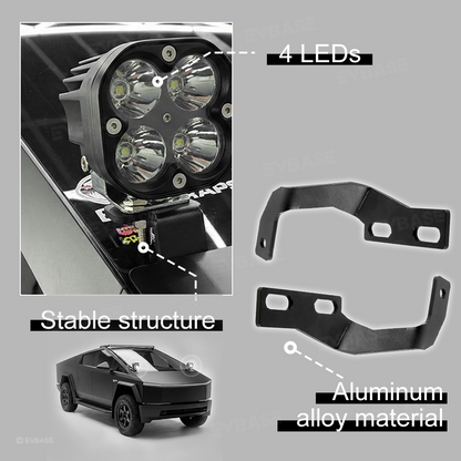 Cybertruck LED Pod Ditch Light Kit A Pillar LED High Power Auxiliary Off-Road Lights with Factory Screen Control