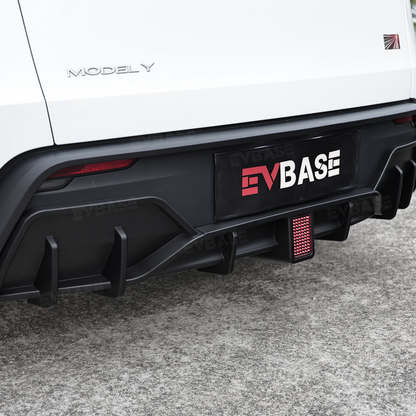 Model Y Juniper Rear Diffuser Sporty Style Lower Bumper Lip with LED Brake Light ABS Body Kit for Tesla