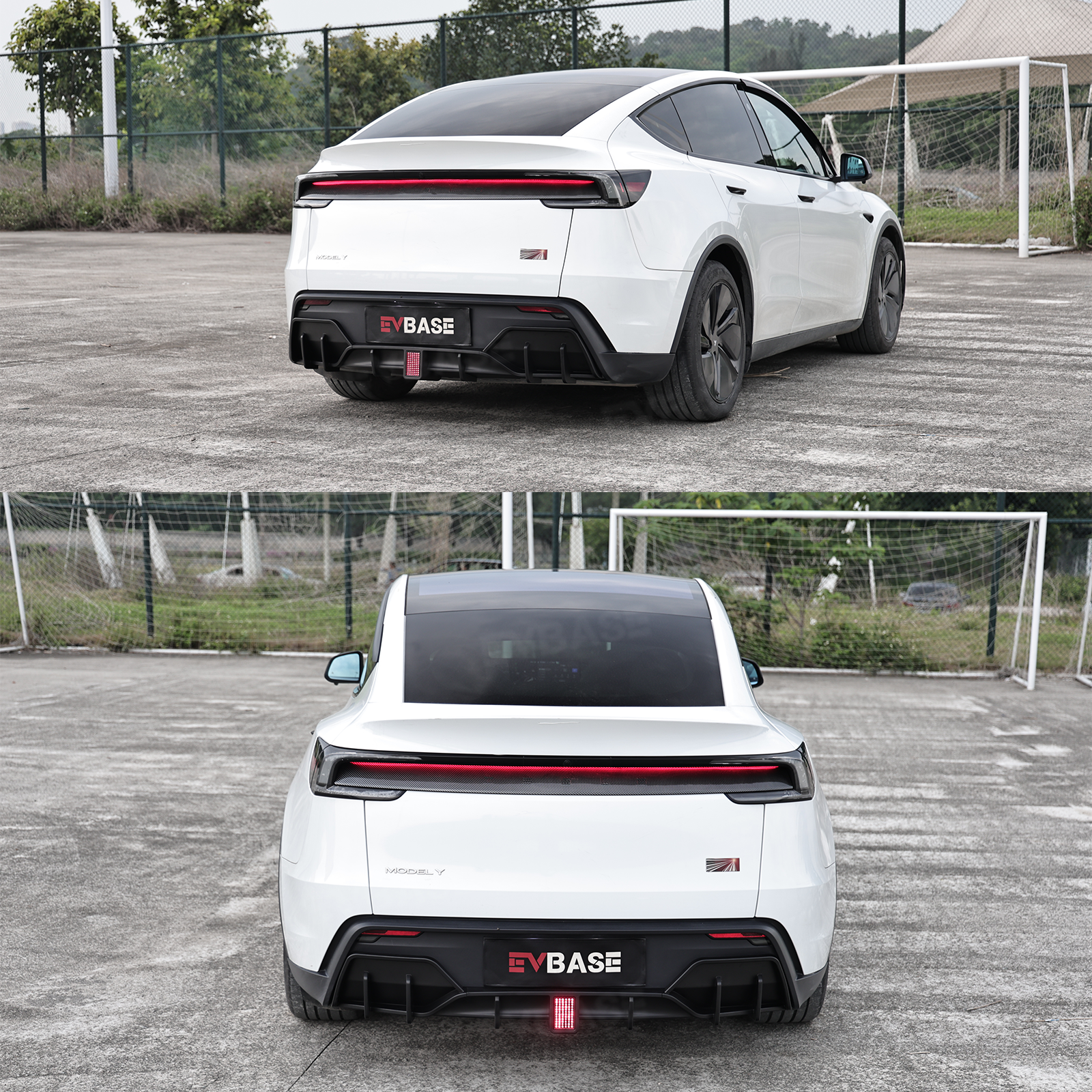 Model Y Juniper Rear Diffuser Sporty Style Lower Bumper Lip with LED Brake Light ABS Body Kit for Tesla