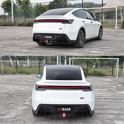 Model Y Juniper Rear Diffuser Sporty Style Lower Bumper Lip with LED Brake Light ABS Body Kit for Tesla