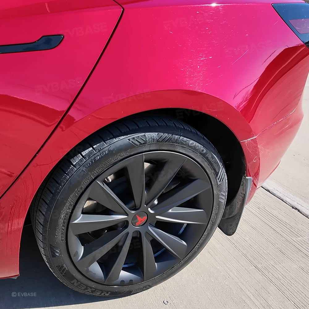 EVBASE Tesla Model 3 Wheel Cover Hubcaps 18 Inch Aero Wheel Covers Replacement 4PCS Matte Black (2017-2023 Year)