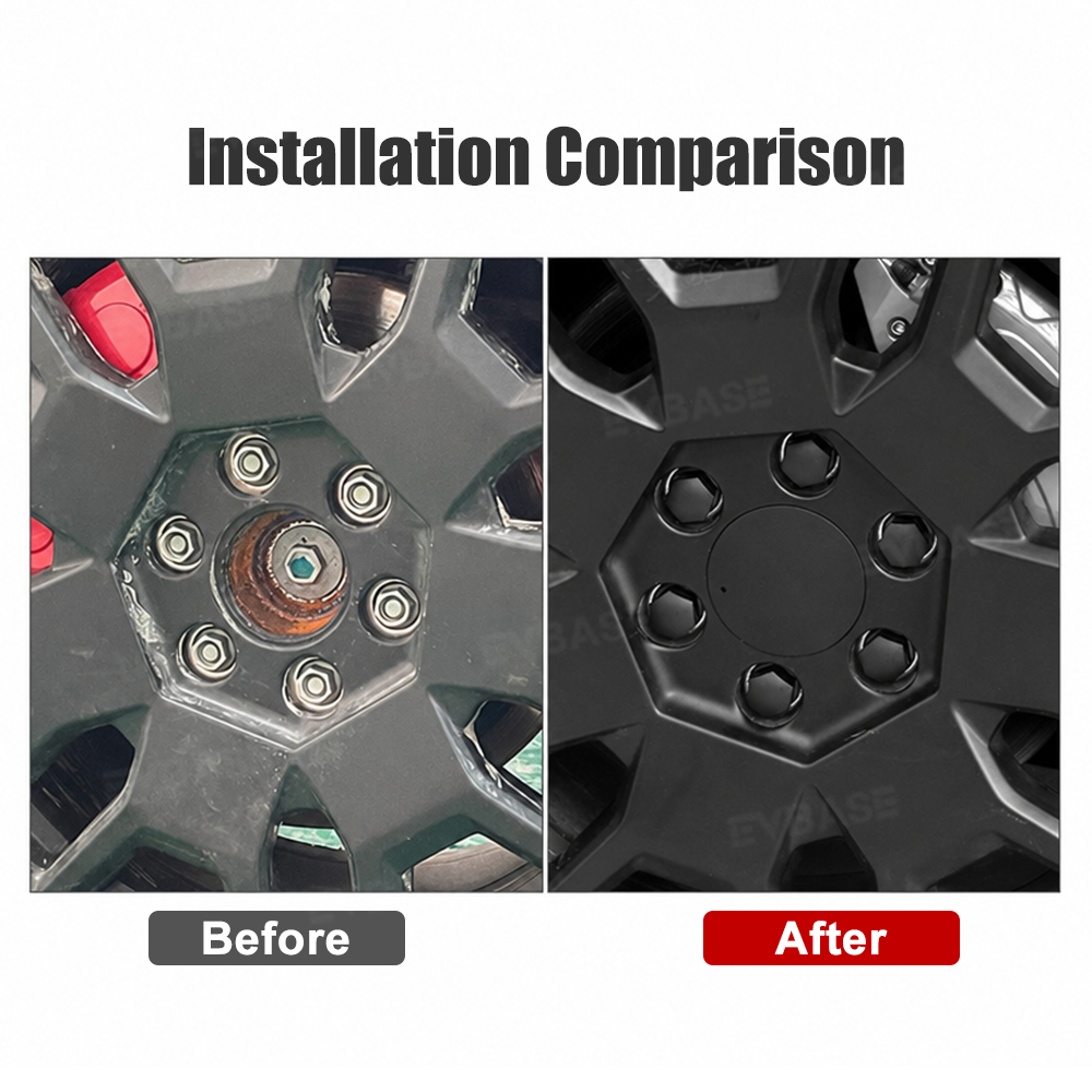 Cybertruck Wheel Center Caps & Lug Nut Covers Set