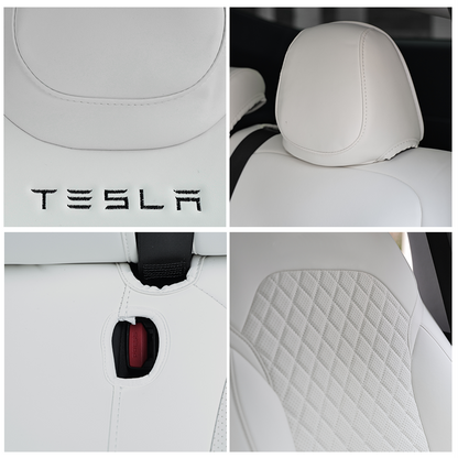 Model Y Juniper Standard Seat Covers Waterproof Breathable NAPPA Leather Seat Protector with Diamond Quilted Design