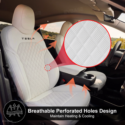 Model Y Juniper Standard Seat Covers Waterproof Breathable NAPPA Leather Seat Protector with Diamond Quilted Design