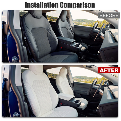 Model Y Juniper Standard Seat Covers Waterproof Breathable NAPPA Leather Seat Protector with Diamond Quilted Design