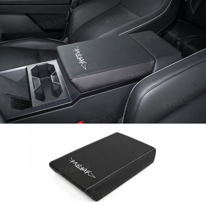 Cybertruck Center Console Armrest Cover PU Leather Anti-Scratch Armrest Box Protector with Logo