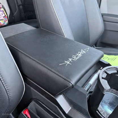 Cybertruck Center Console Armrest Cover PU Leather Anti-Scratch Armrest Box Protector with Logo