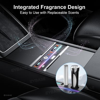 Model Y Juniper/ 3 Highland Center Console USB Hub Docking Station with Retractable Charging Cables & Aromatherapy & Ambient LED Lighting