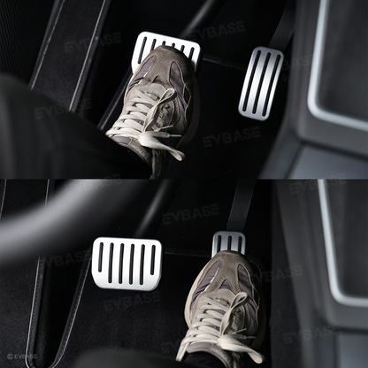 Model Y Juniper/ 3 Highland Aluminum Performance Foot Pedal Covers Non-Slip Slide-On Rail Lock Brake & Accelerator Pedal Pads Protector Set
