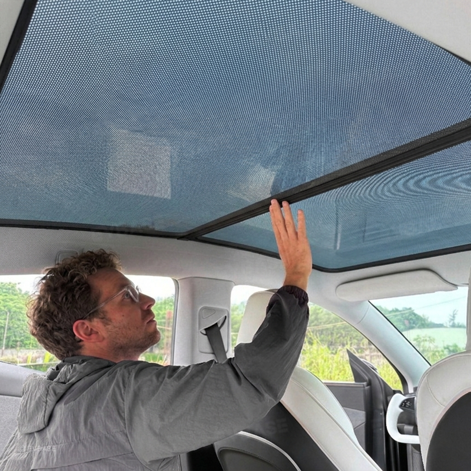 Model Y Juniper/ 3 Highland Glass Roof Sunshade Heat Insulation UV Protection Sun Visor OEM-Style Sunroof & Rear Window Sun Shade