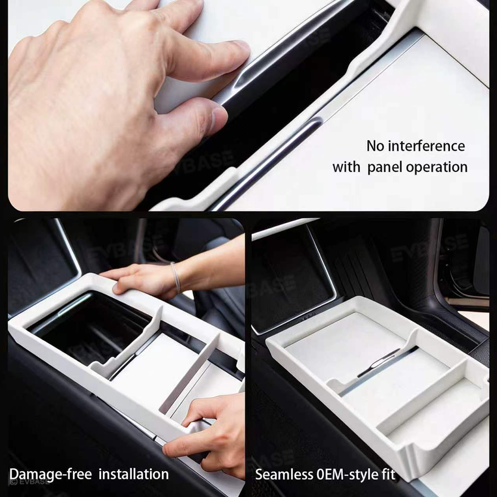 Model Y Juniper/ 3 Highland Center Console Tray TPE Organizer Interior Storage Accessories