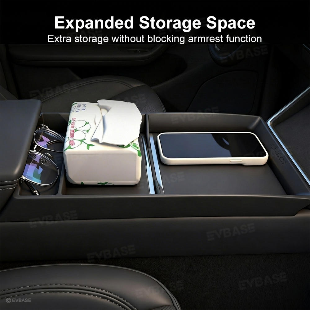 Model Y Juniper/ 3 Highland Center Console Tray TPE Organizer Interior Storage Accessories