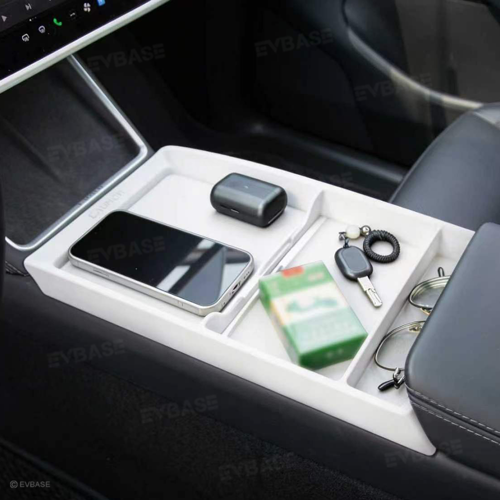 Model Y Juniper/ 3 Highland Center Console Tray TPE Organizer Interior Storage Accessories