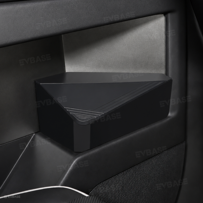 Cybertruck Door Organizer Tray with Lid Hidden Silicone Storage Box Waterproof Anti-Slip Door Pocket Insert