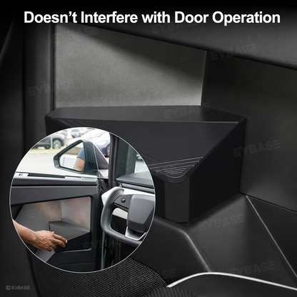 Cybertruck Door Organizer Tray with Lid Hidden Silicone Storage Box Waterproof Anti-Slip Door Pocket Insert