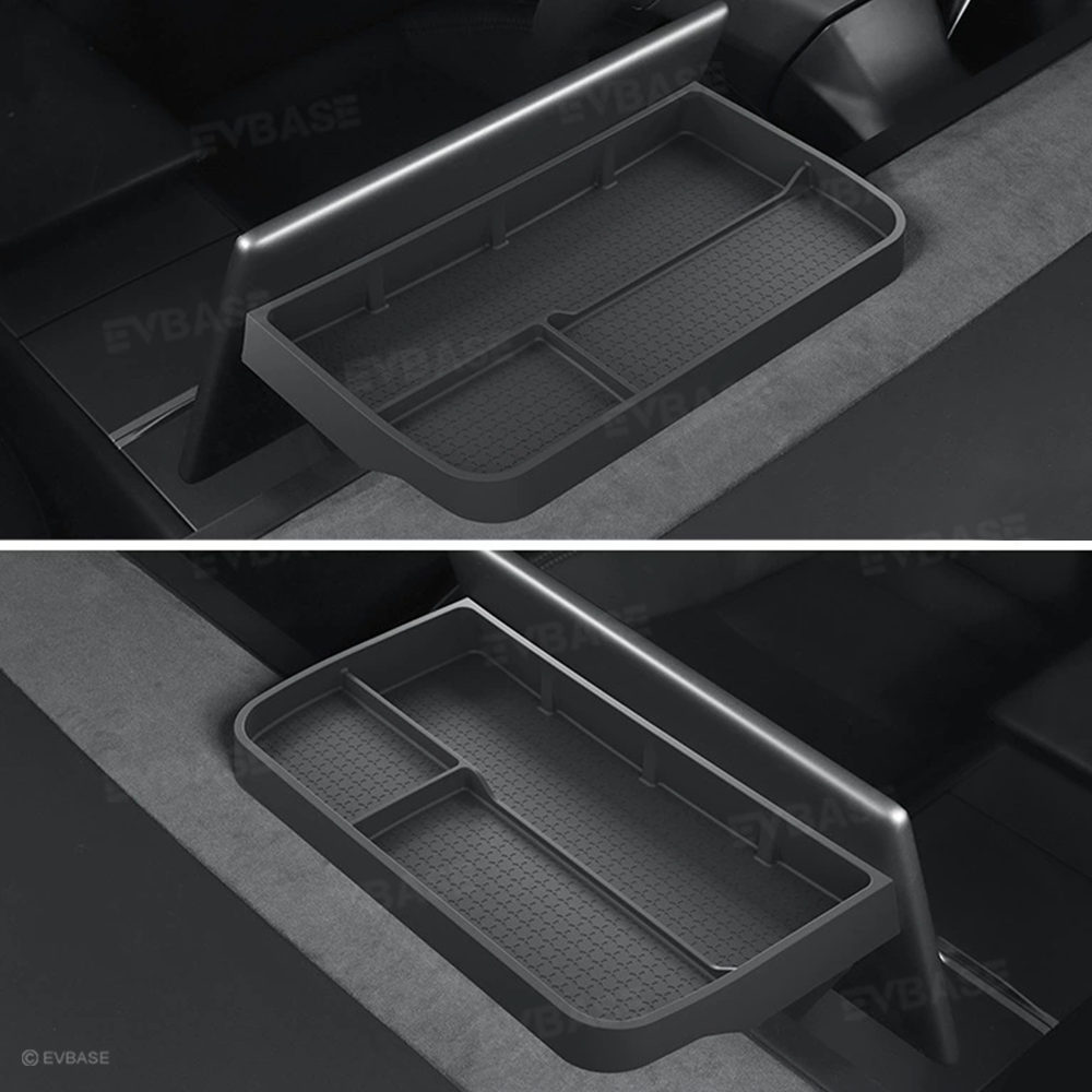 Model Y Juniper/ 3 Highland Dashboard Organizer Dual-Layer Behind-Screen Storage Tray with Non-Slip Design