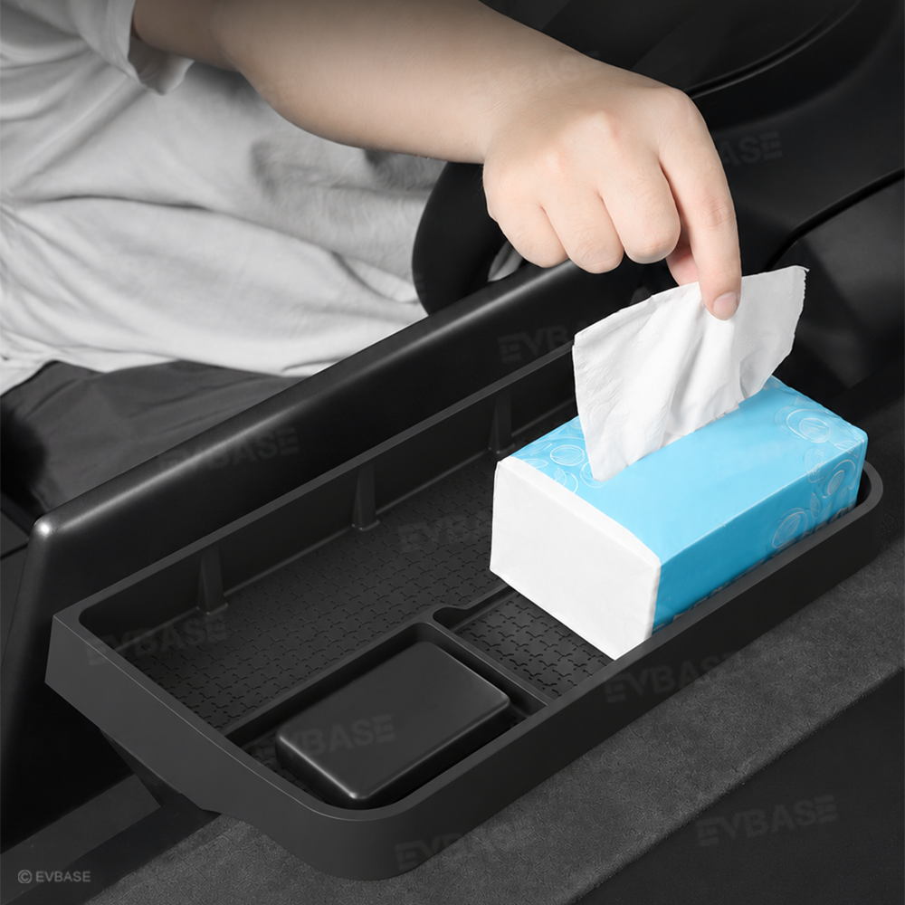 Model Y Juniper/ 3 Highland Dashboard Organizer Dual-Layer Behind-Screen Storage Tray with Non-Slip Design