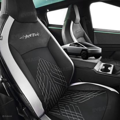 Tesla Cybertruck Custom Seat Covers NAPPA Leather Seat Protector All Set Gen 3.0 With Musk's Rocket Spirit