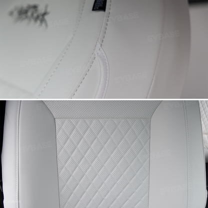 Cybertruck Seat Covers NAPPA Leather Custom Full Coverage Seat Protector Airbag Compatible with Diamond Quilted Design