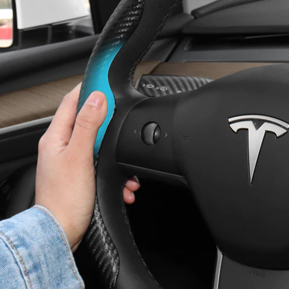 Tesla Model 3 and Y real carbon steering wheel cover - 3-piece set –  E-Mobility Shop