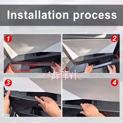 Tesla Cybertruck Door Panel Armrest Cover Real Carbon Fiber Lower Door Panel Overlays