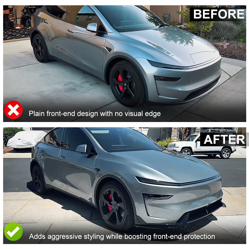 Tesla Front Lip For Model Y Juniper V Style Front Splitter ABS Front Apron Body Kit