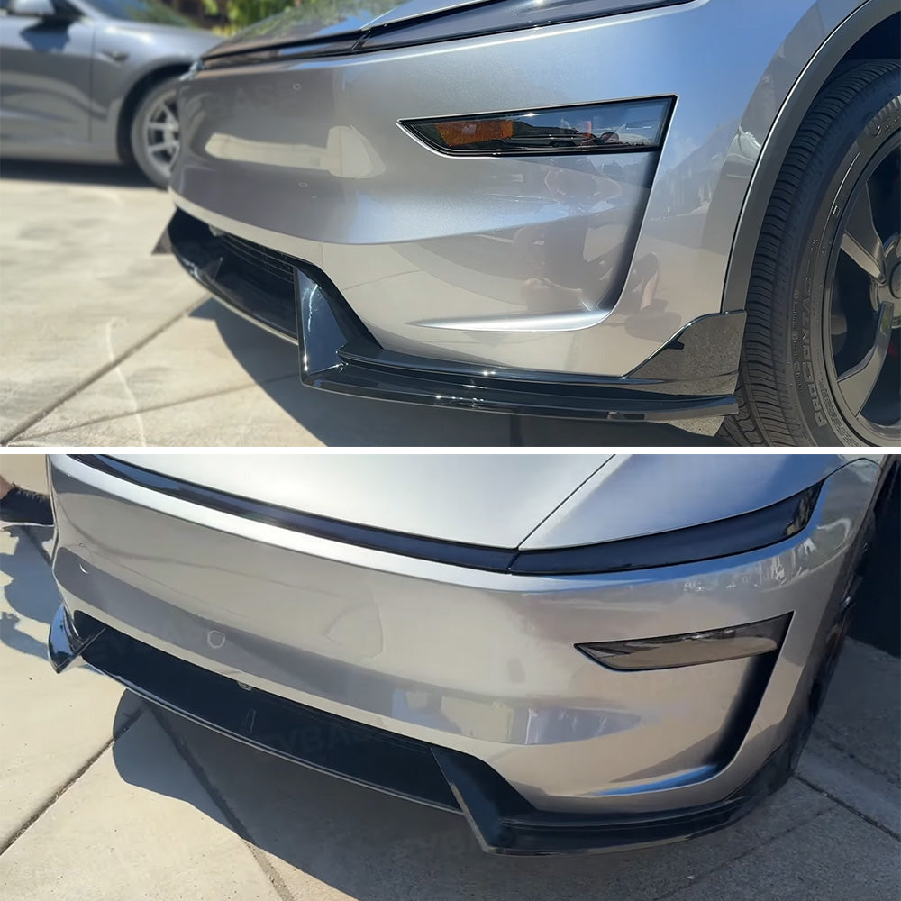 Tesla Front Lip For Model Y Juniper V Style Front Splitter ABS Front Apron Body Kit
