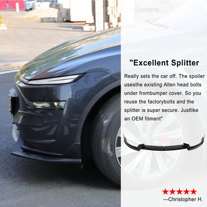 Tesla Front Lip For Model Y Juniper V Style Front Splitter ABS Front Apron Body Kit