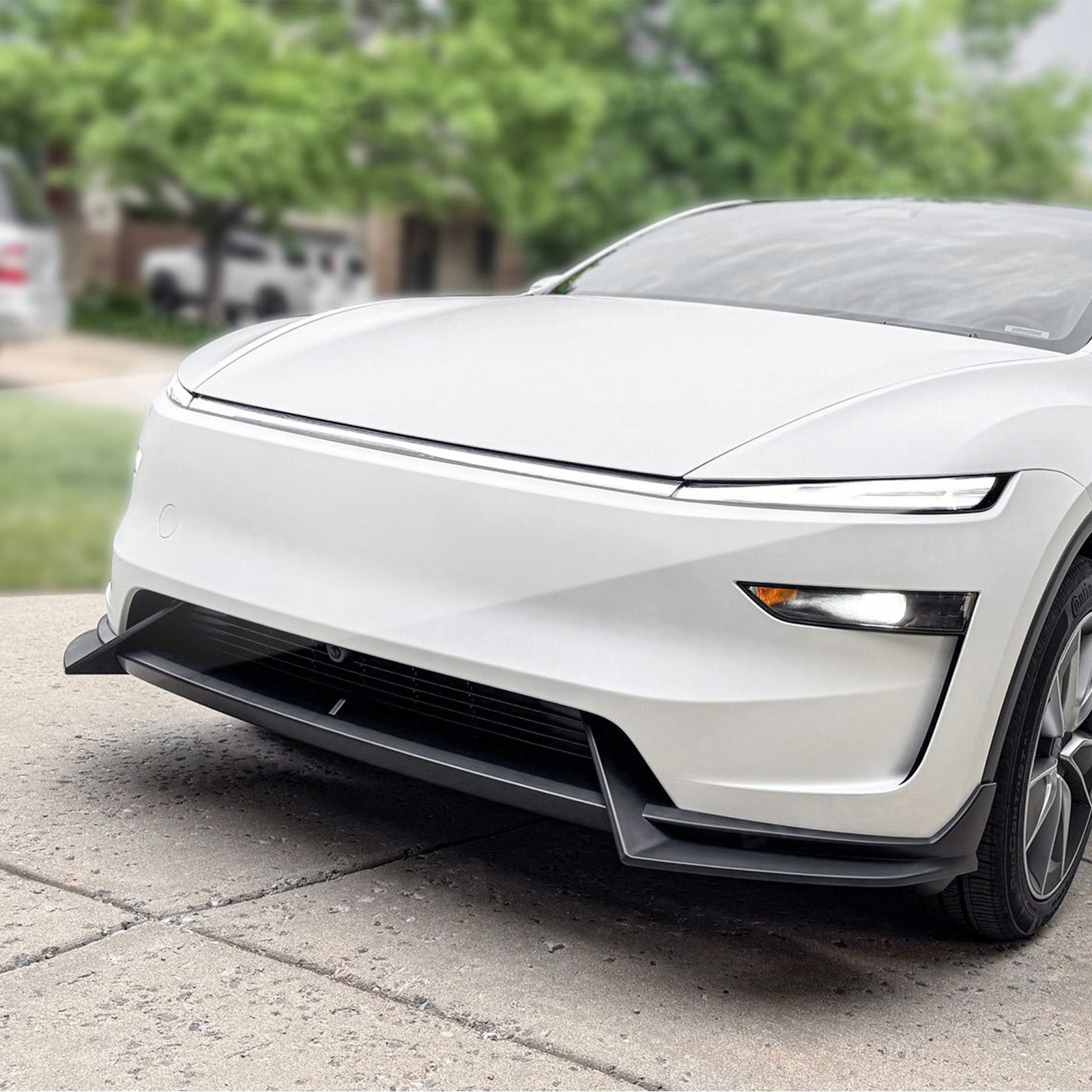 Tesla Front Lip For Model Y Juniper V Style Front Splitter ABS Front Apron Body Kit