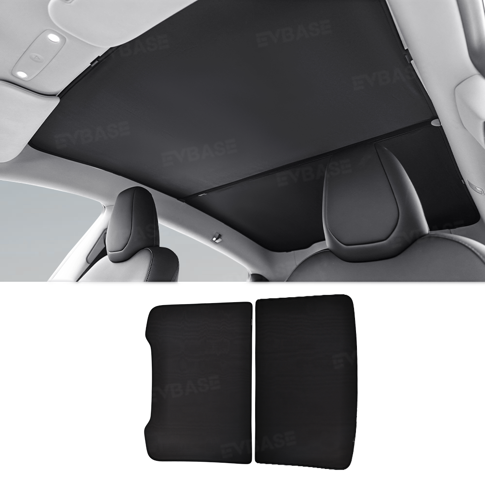 Tesla Model Y Juniper Glass Roof Sunshade Ice Crystal Sunroof Shade Foldable Sun Visor