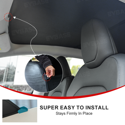 Tesla Model Y Juniper Glass Roof Sunshade Ice Crystal Sunroof Shade Foldable Sun Visor