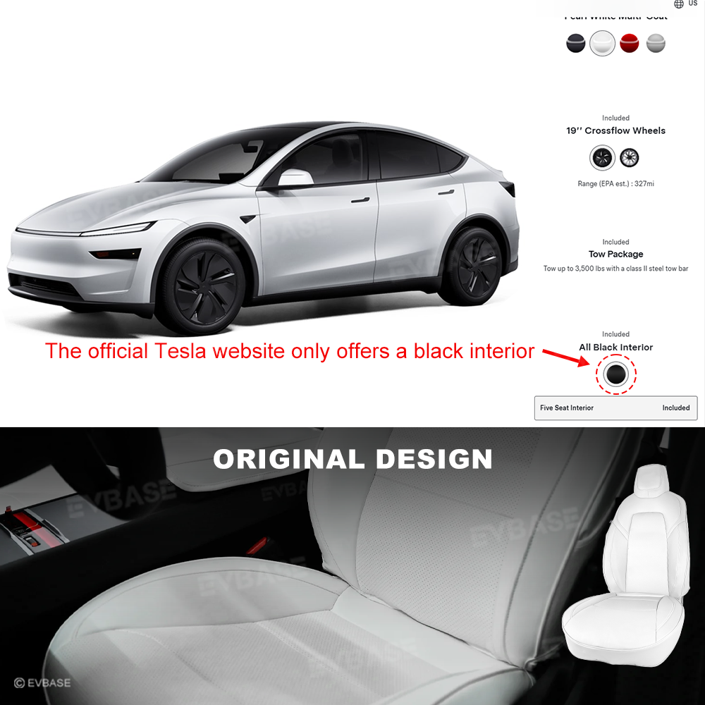 Tesla Seat Cover Model Y Juniper NAPPA Leather Full Coverage Seat Protector WIth Launch Logo