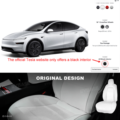 Tesla Seat Cover Model Y Juniper NAPPA Leather Full Coverage Seat Protector WIth Launch Logo
