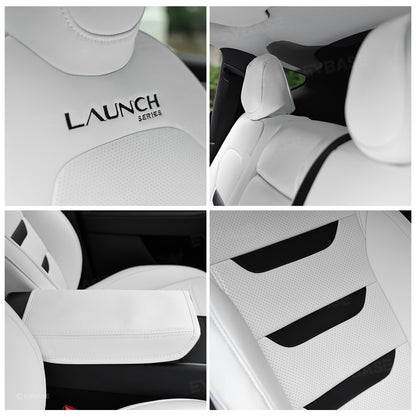 Tesla Seat Cover Model Y Juniper NAPPA Leather Full Coverage Seat Protector WIth Launch Logo