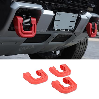 Tow Hook Cover for Hummer EV Front Rear Bumper Performance Red D-ring Recovery Hook 3PCS