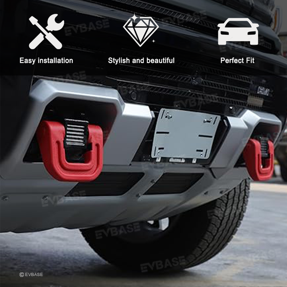 Tow Hook Cover for Hummer EV Front Rear Bumper Performance Red D-ring Recovery Hook 3PCS